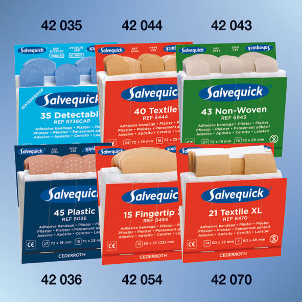Salvequick Nachfüllset Pflaster  6444 elastische textile Pflasterstrips 40 x