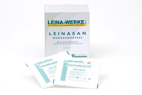 LEINASAN Wundkompressen, Vliesstoff einzeln eingesiegelt, steril 5 cm x 5 cm 5 cm x 5 cm
