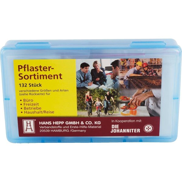 HEPP Pflaster Sortiment Box 132 Stück – Aluminierte Pflaster für Wundversorgung, steril verpackt