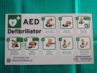 Hinweisbeschilderung Rückenwand Defibrillator...