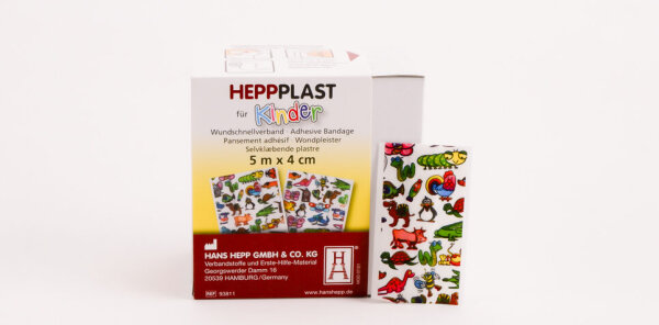 HEPP Kinderpflaster in Spenderbox 5 m x 4 cm, vlies