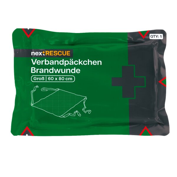 nextRESCUE® Brandwunden-Verbandpäckchen / Verbandtuch Abmessung: 60 x 80 cm